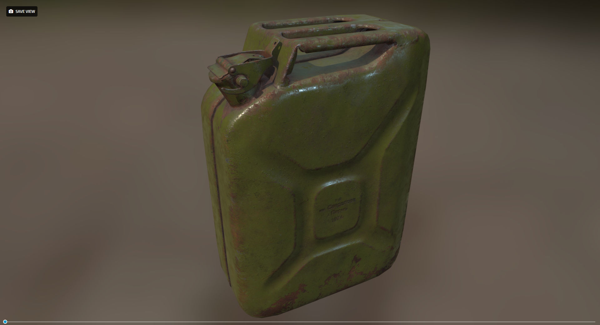 Soviet old rusty canister 20L Low-poly 3D model_6