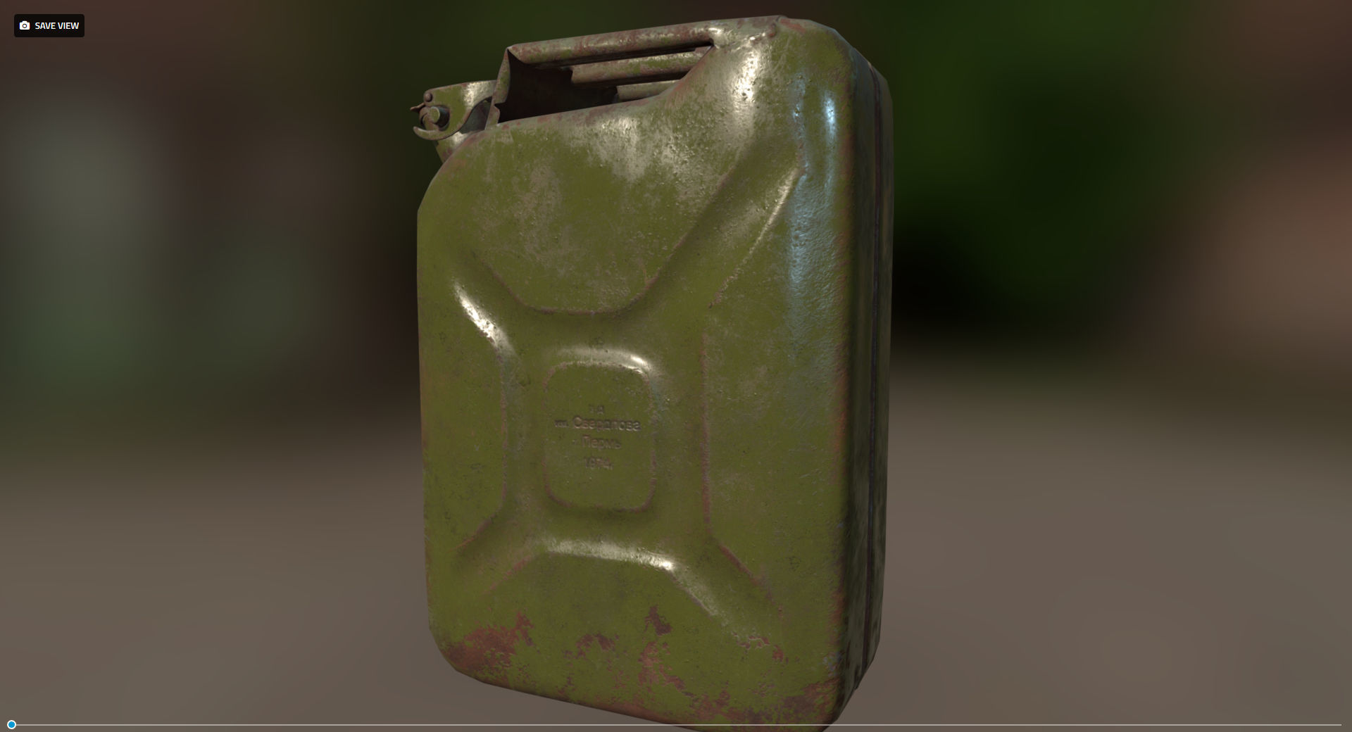 Soviet old rusty canister 20L Low-poly 3D model_7