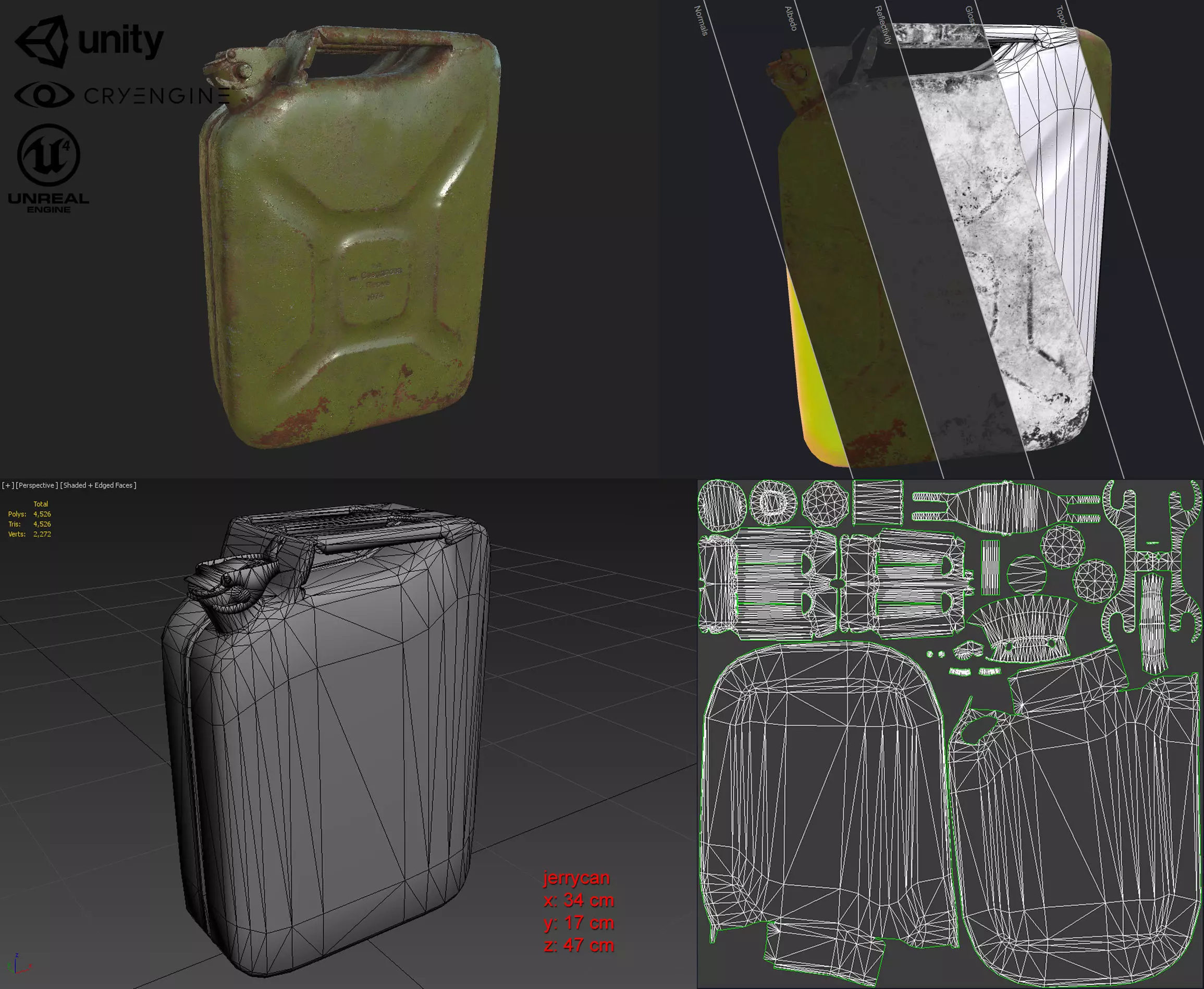 Soviet old rusty canister 20L Low-poly 3D model_0