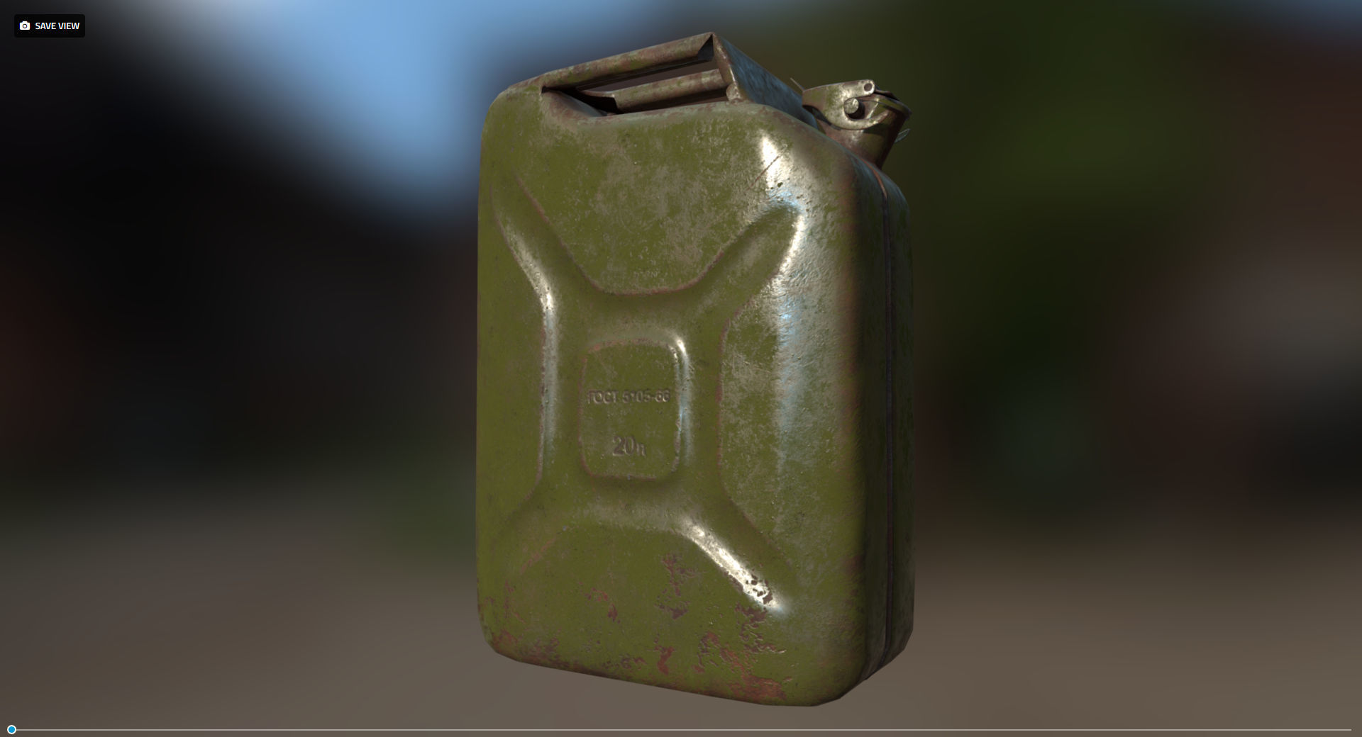Soviet old rusty canister 20L Low-poly 3D model_9