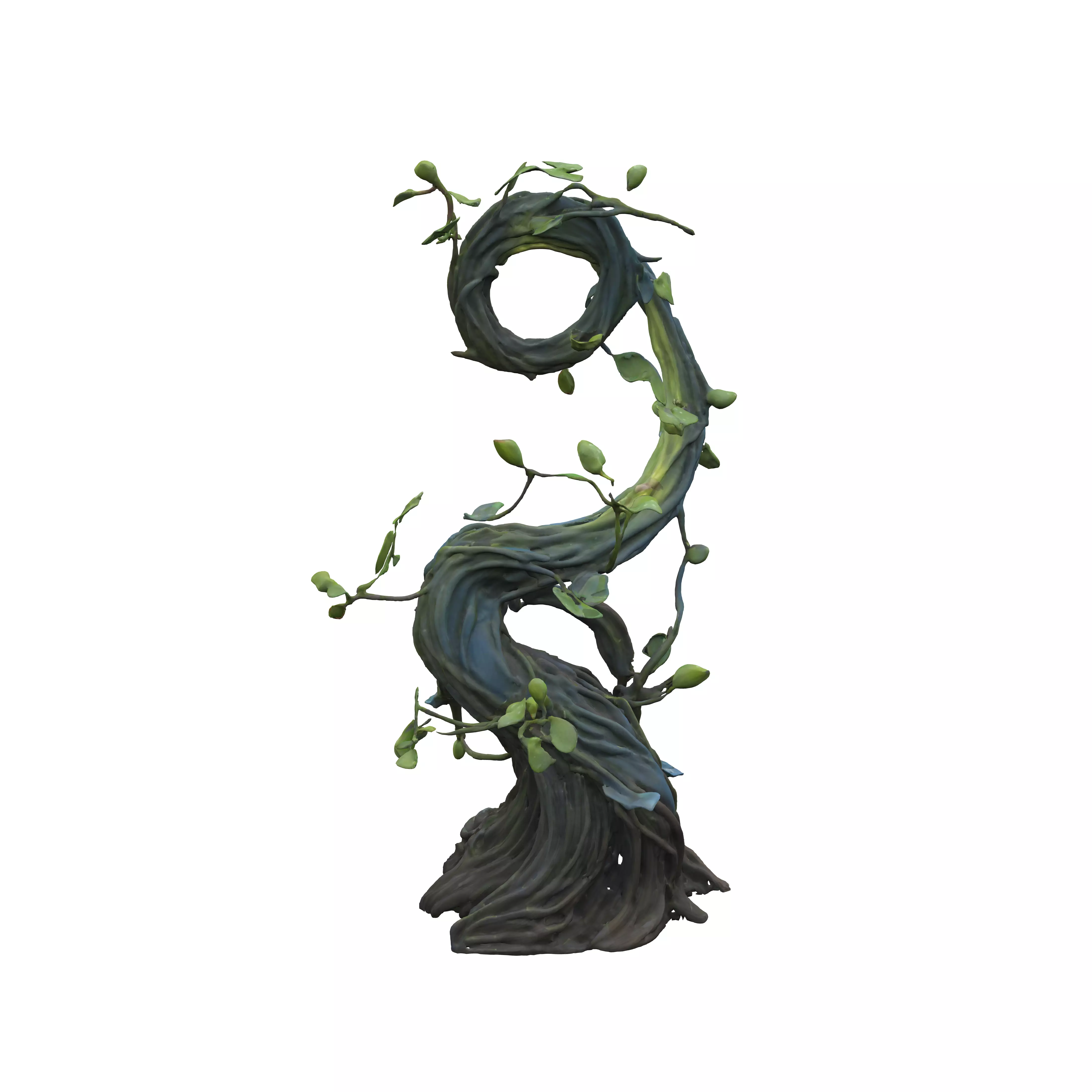 A small twisting wooden core wrapped in delicate vines pulsin... 3D model
