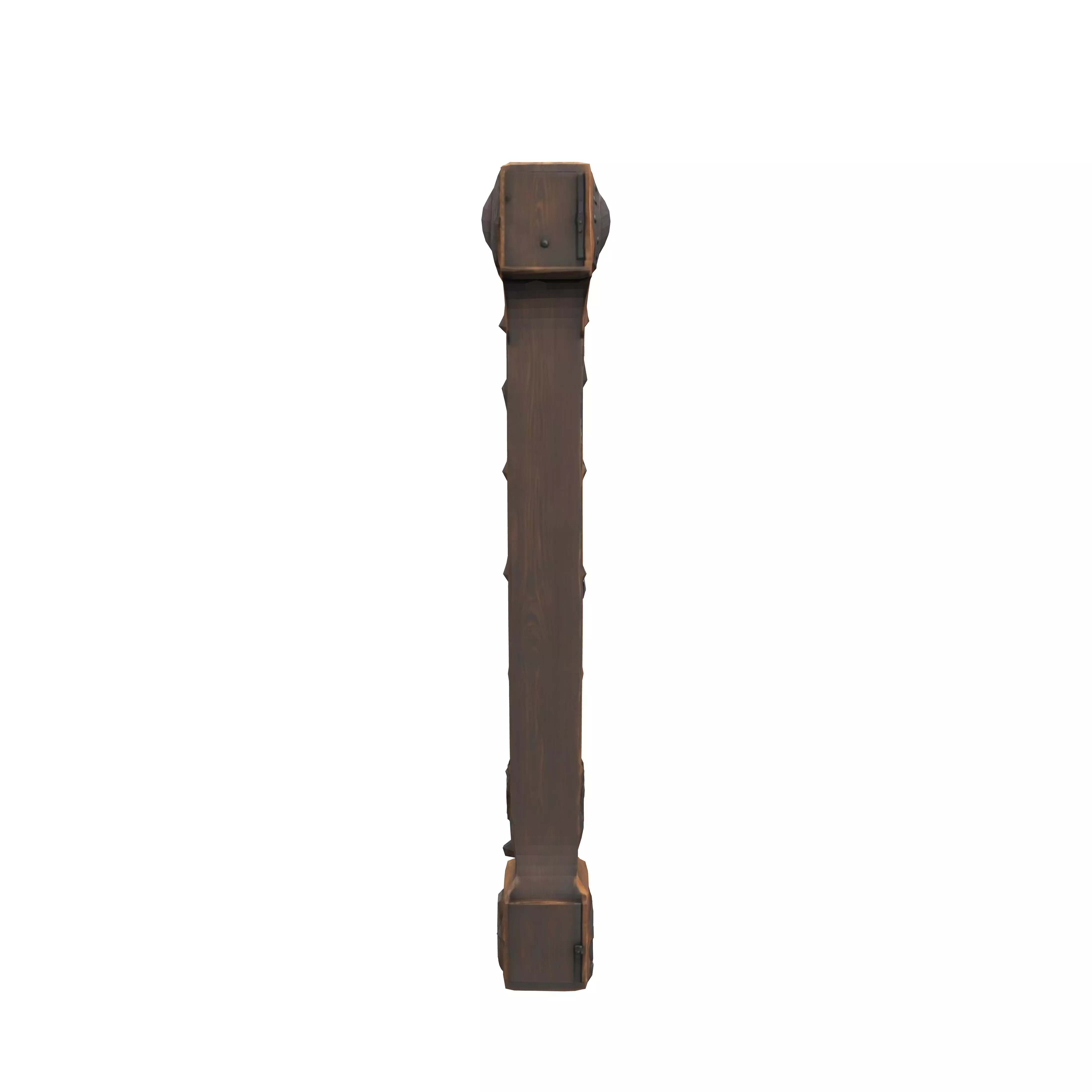 Ancient wooden dungeon door with frame heavy iron hinges and ... 3D model