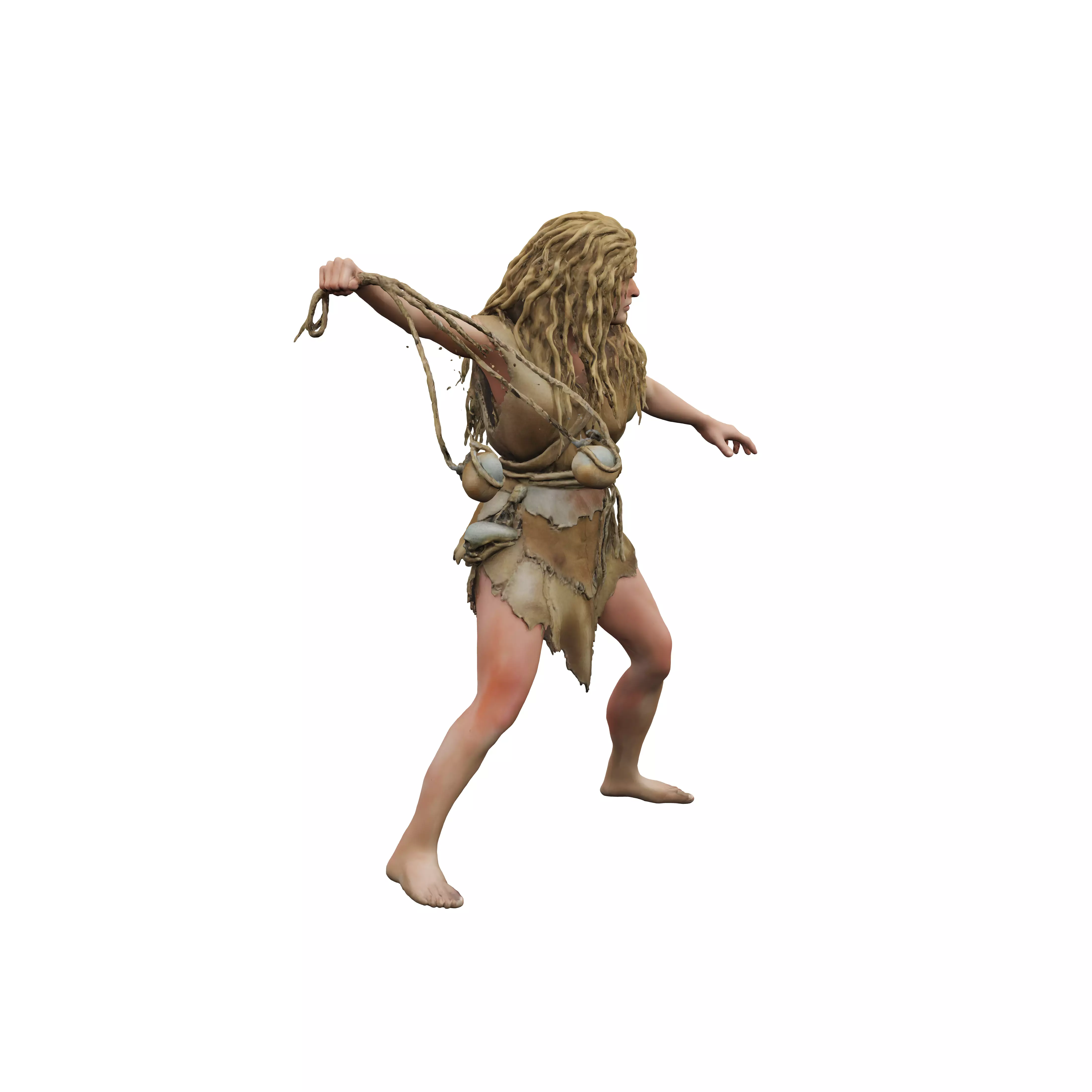 Ayla from Clan of the Cave bear uses a sling 3D model