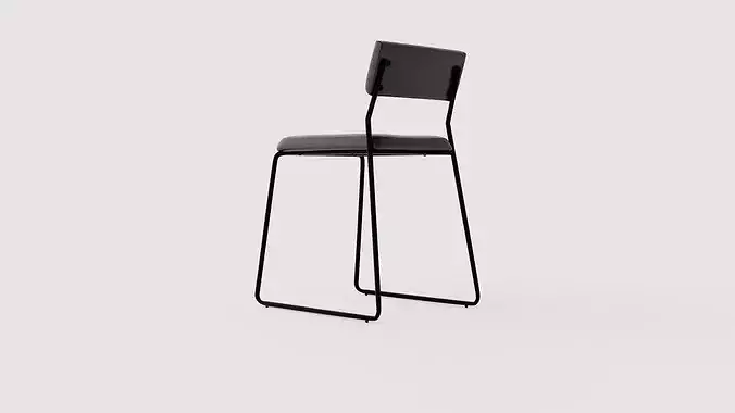 Dining chair Kenth Low-poly 3D model 4