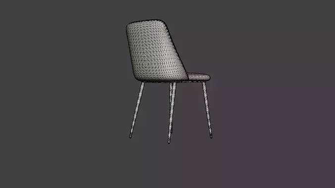 Dining chair Night Low-poly 3D model 7