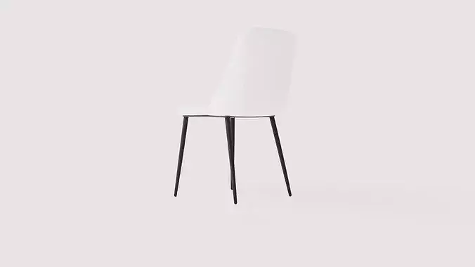 Dining chair Night Low-poly 3D model 4