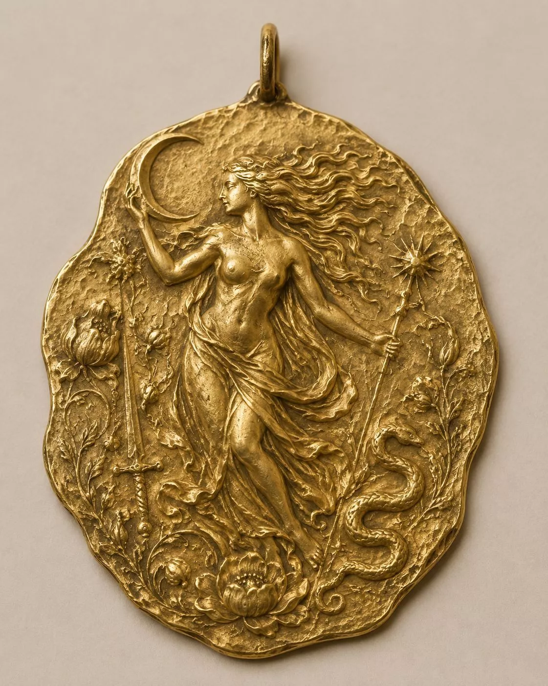 Daughter of Nature Goddess celestial Pendant 3D print model
