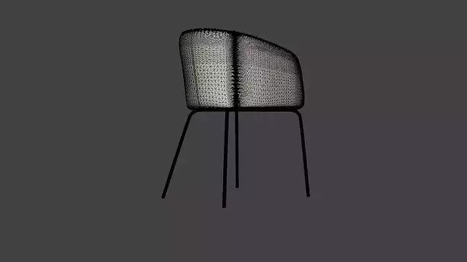 Dining Chair Berit Low-poly 3D model 7