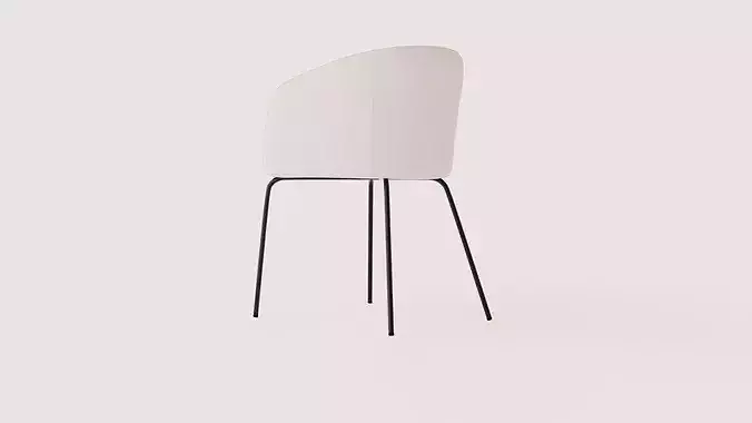 Dining Chair Berit Low-poly 3D model 4