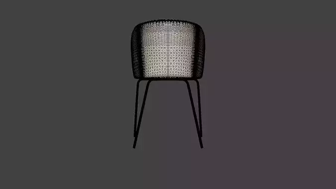 Dining Chair Berit Low-poly 3D model 6