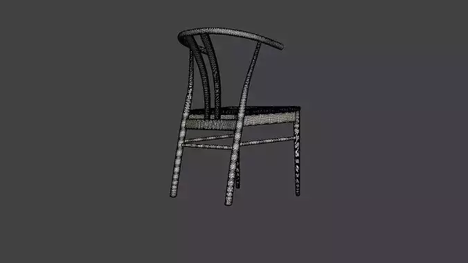 Dining chair Chiba Low-poly 3D model 7