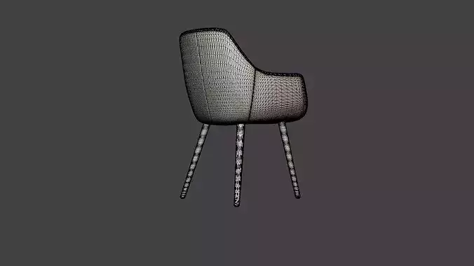 Dining chair Rumba Low-poly 3D model 7