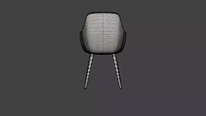 Dining chair Rumba Low-poly 3D model 6