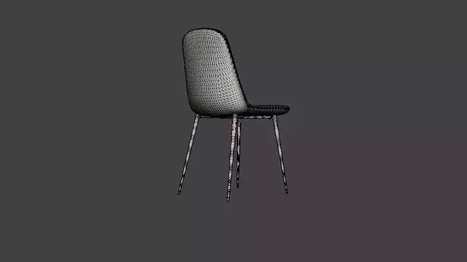Dining chair Polar Low-poly 3D model 7