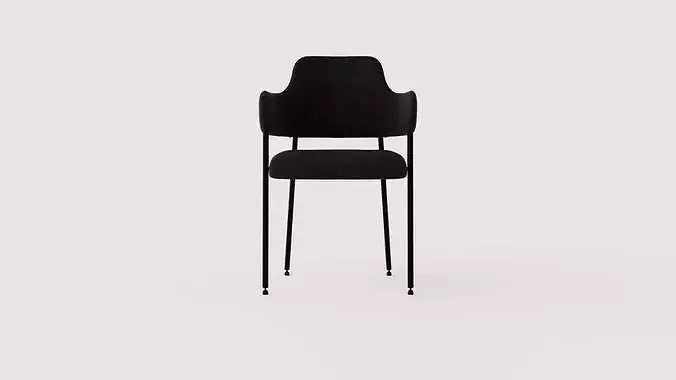 Dining chair Loella Low-poly 3D model 2
