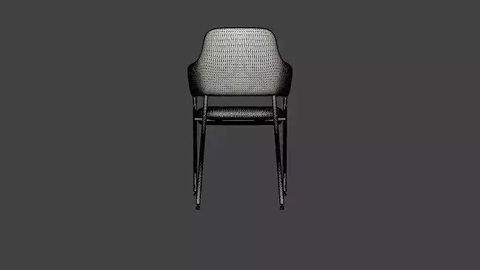 Dining chair Loella Low-poly 3D model 6