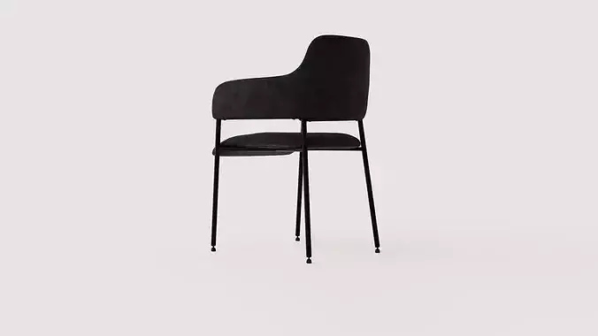 Dining chair Loella Low-poly 3D model 4