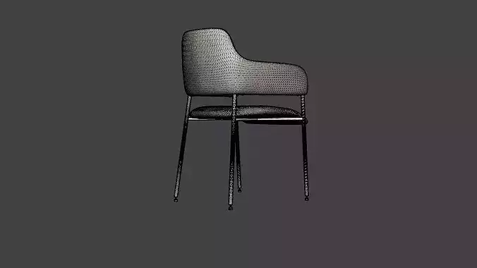 Dining chair Loella Low-poly 3D model 7