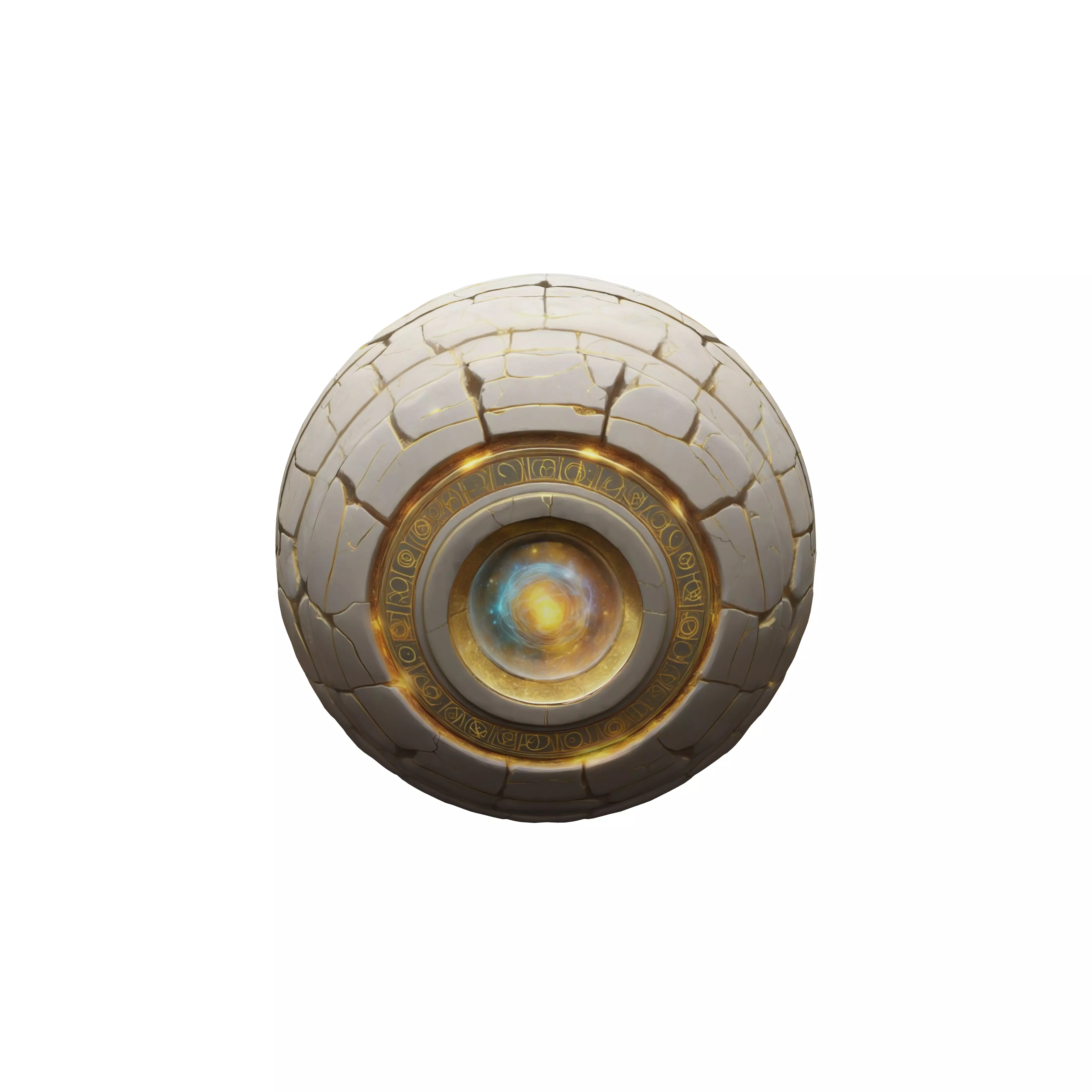 Design a floating ancient relican orb of cracked stone wrappe... 3D model