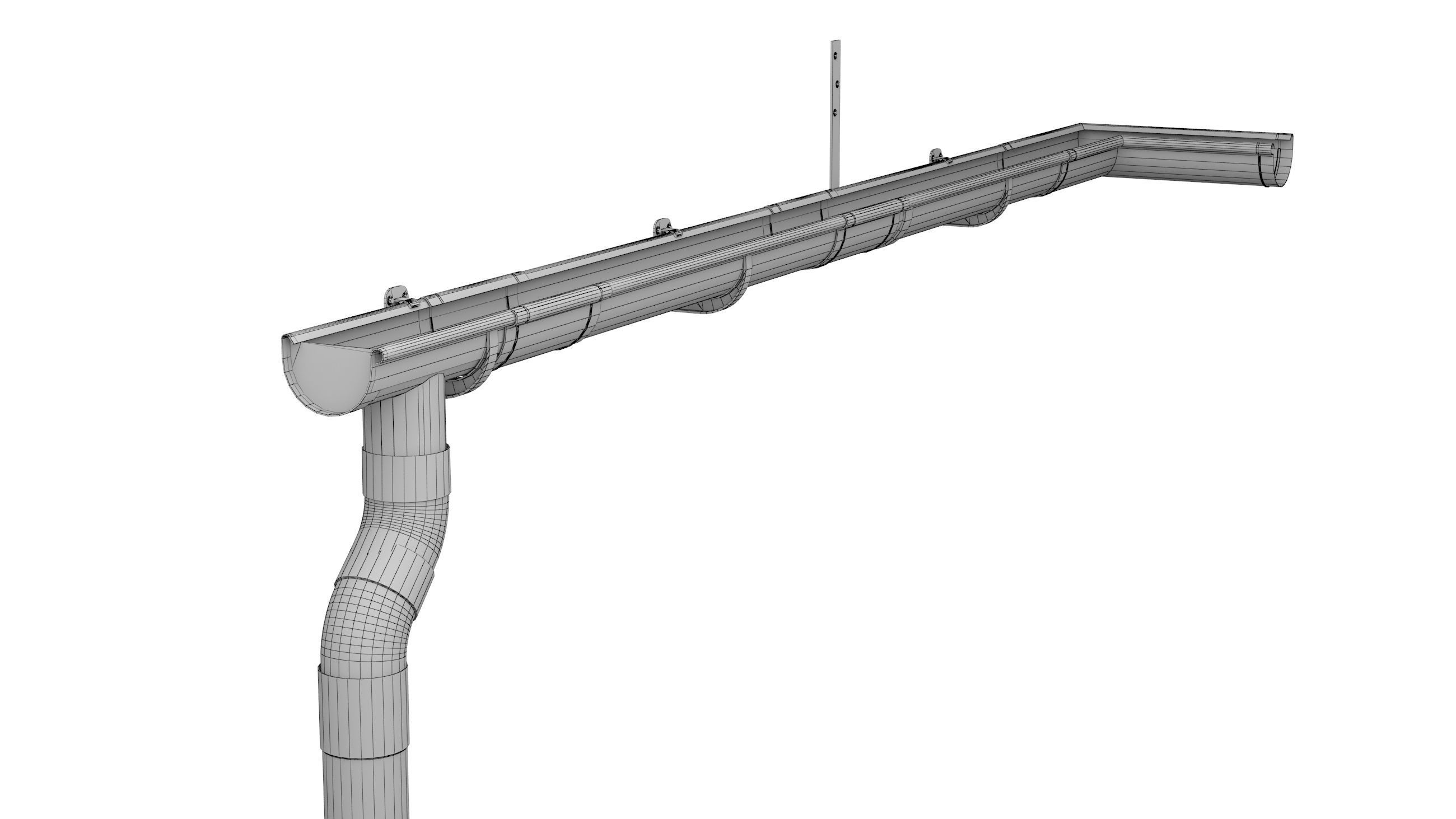 Gutters pipe hanger 3D model_3