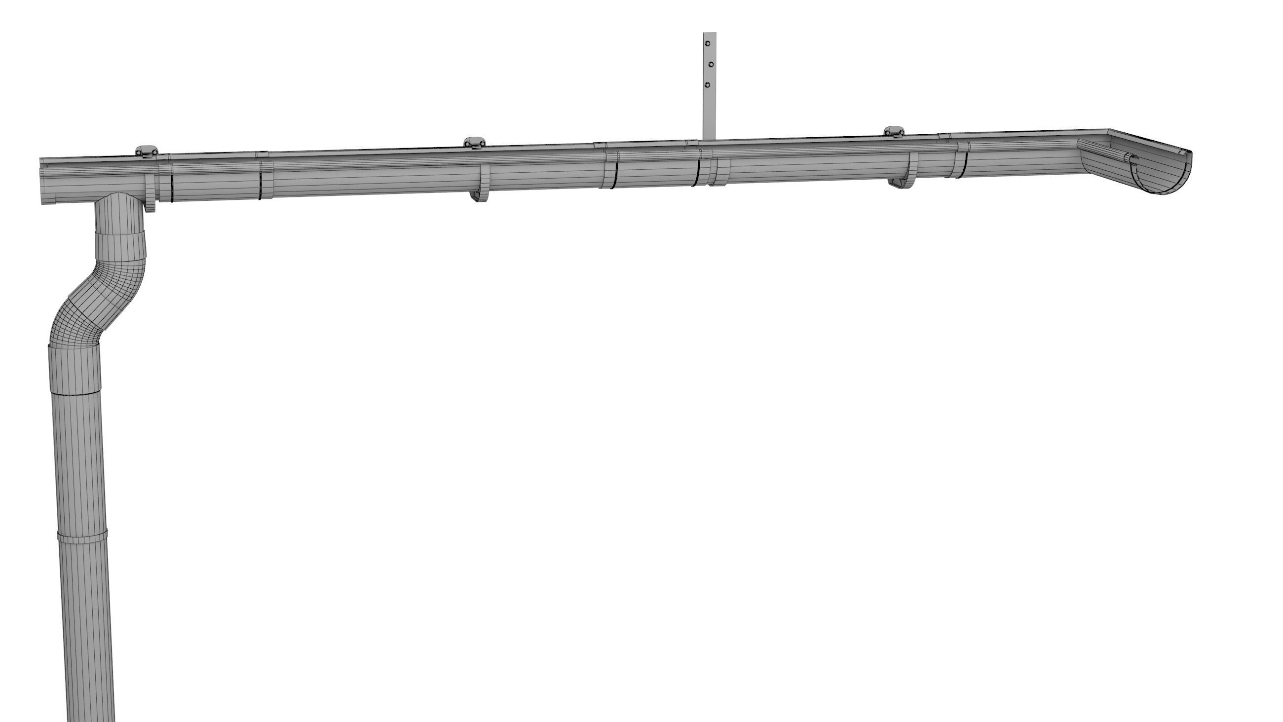 Gutters pipe hanger 3D model_6