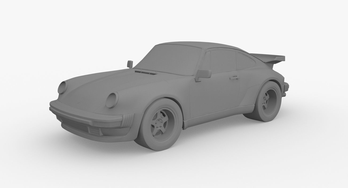 Porsche 911 930 turbo  Low-poly 3D model_4