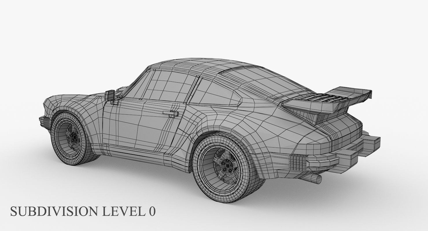 Porsche 911 930 turbo  Low-poly 3D model_7