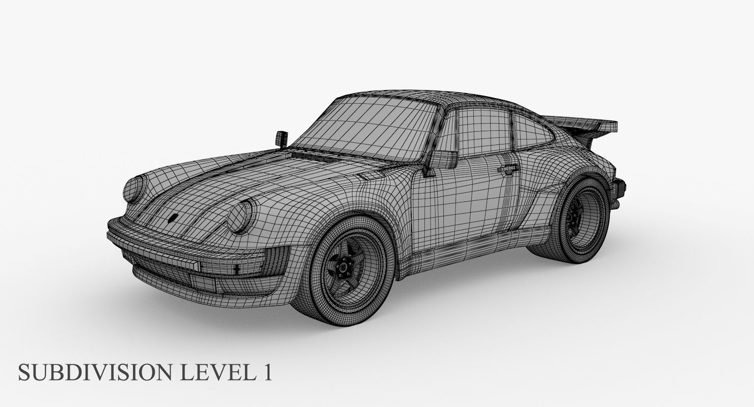 Porsche 911 930 turbo  Low-poly 3D model_8