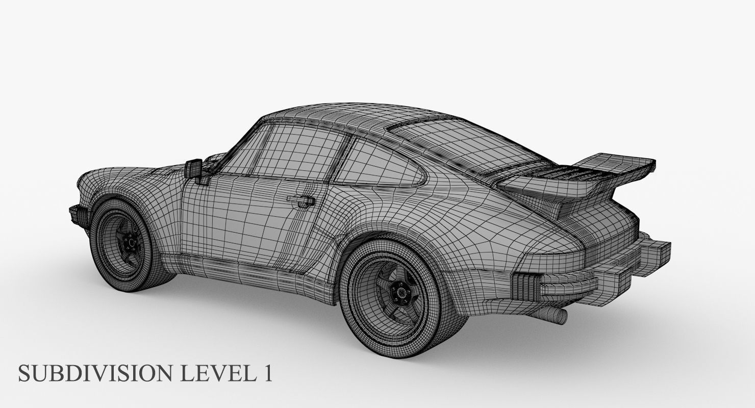 Porsche 911 930 turbo  Low-poly 3D model_6