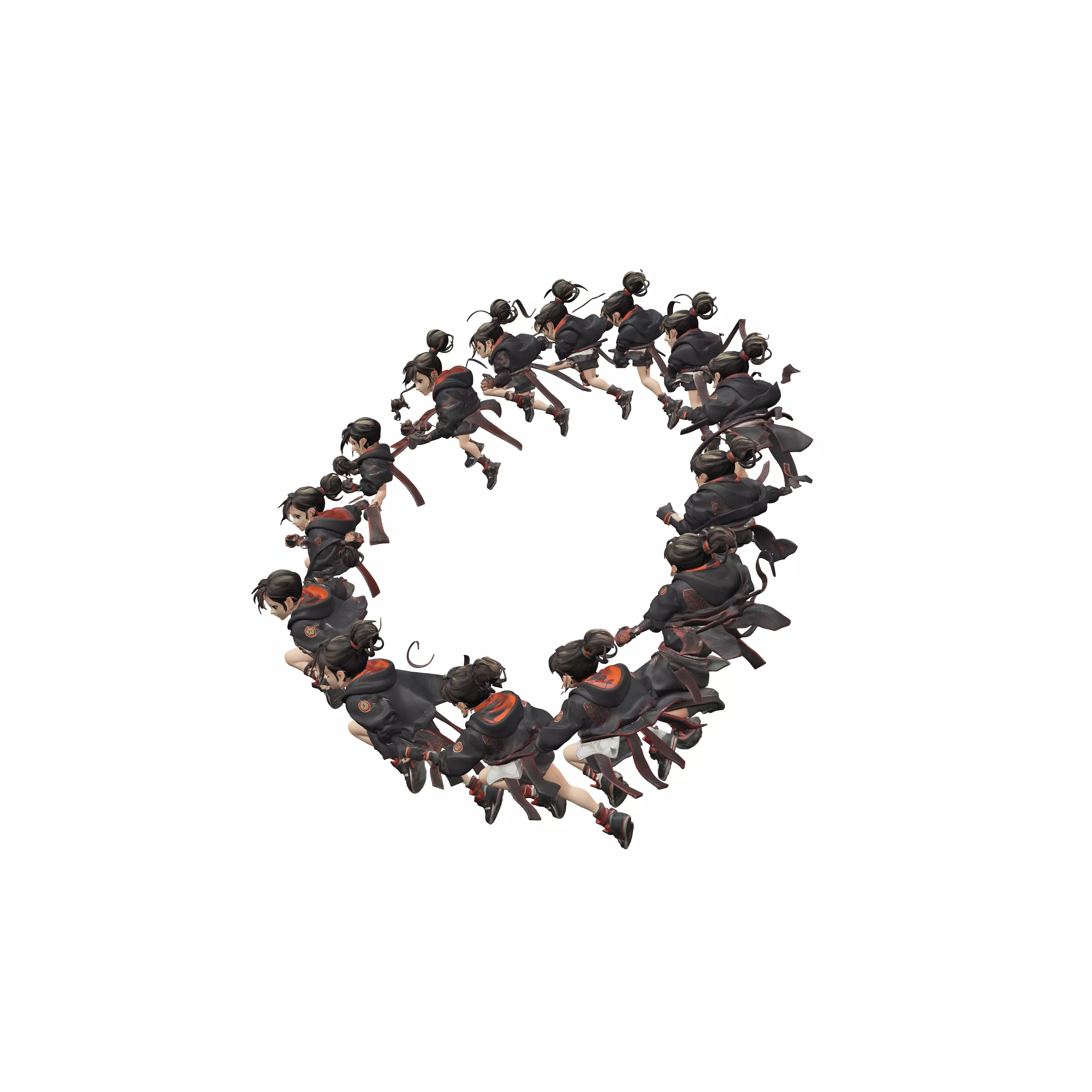 Circle of Shadow Ninjas 3D model
