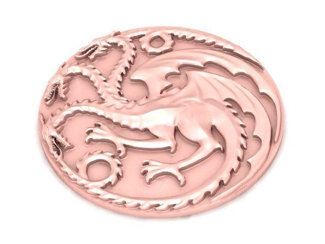 Pendant game of thrones dragon coin 3D print model_1