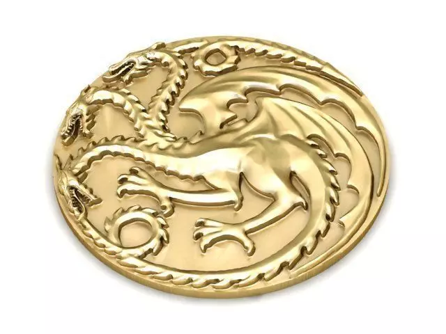 Pendant game of thrones dragon coin 3D print model_0