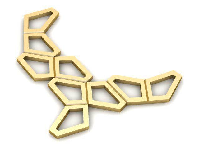 Pendant necklace made of gold triangles 3D print model