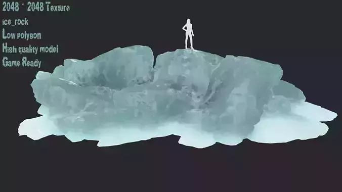 iceberg piece of rock Low-poly 3D model