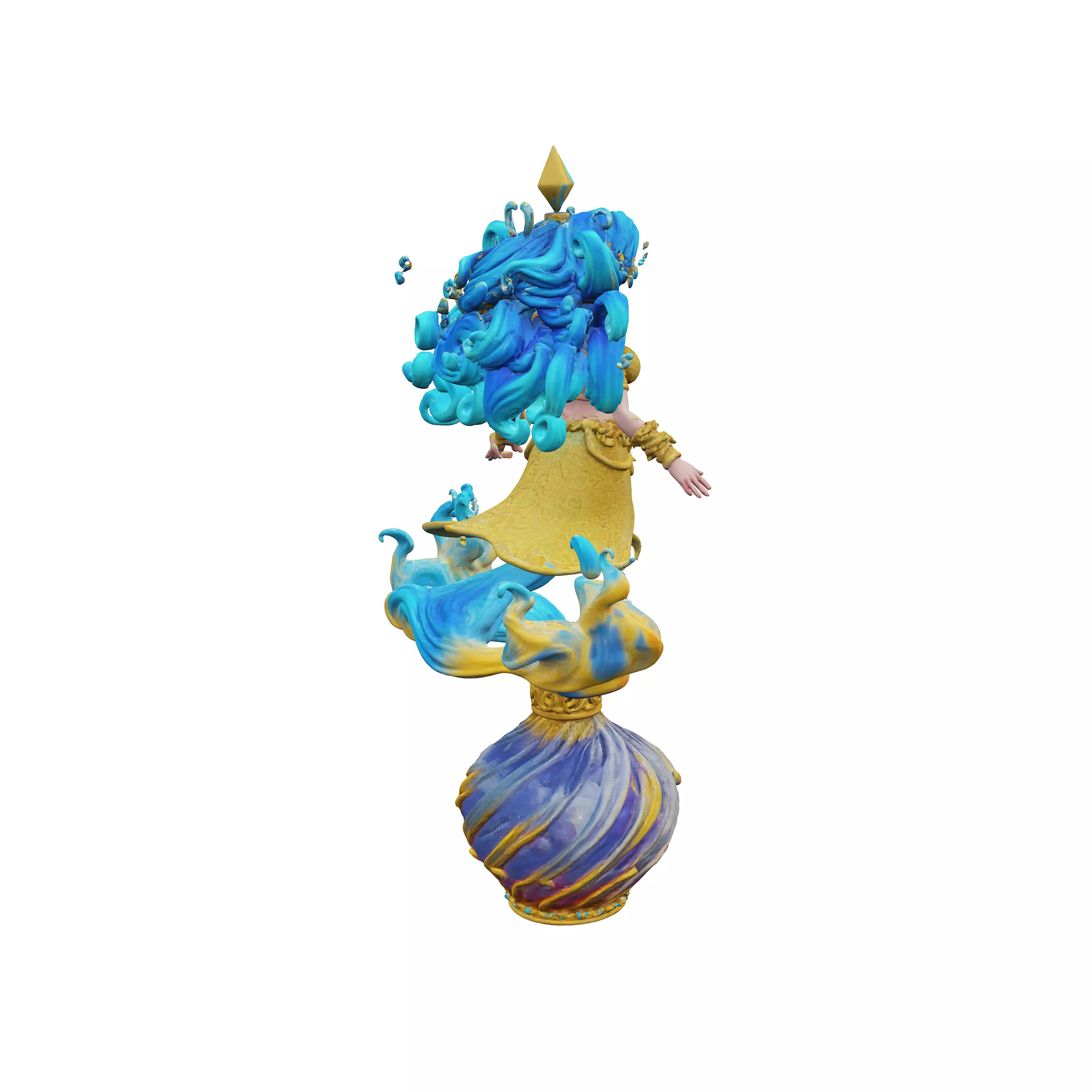 Female Genie in a bottle 3D model