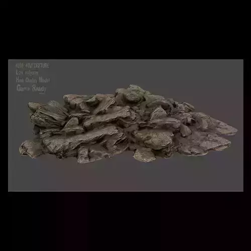 Rock pile of rocks Low-poly 3D model