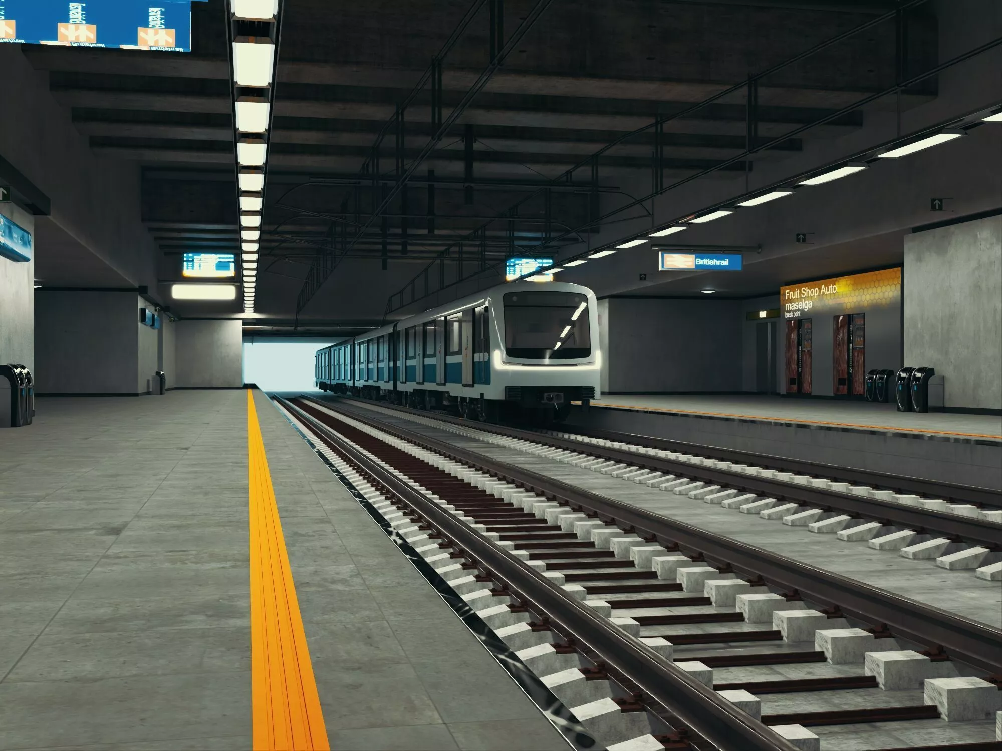 Underground metro station full scene asset pack 3D model