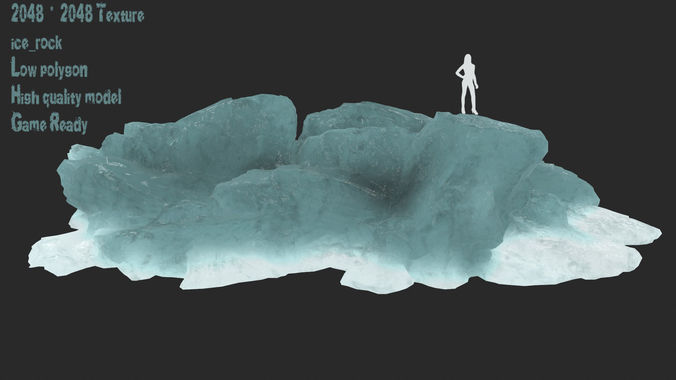 iceberg rock Low-poly 3D model