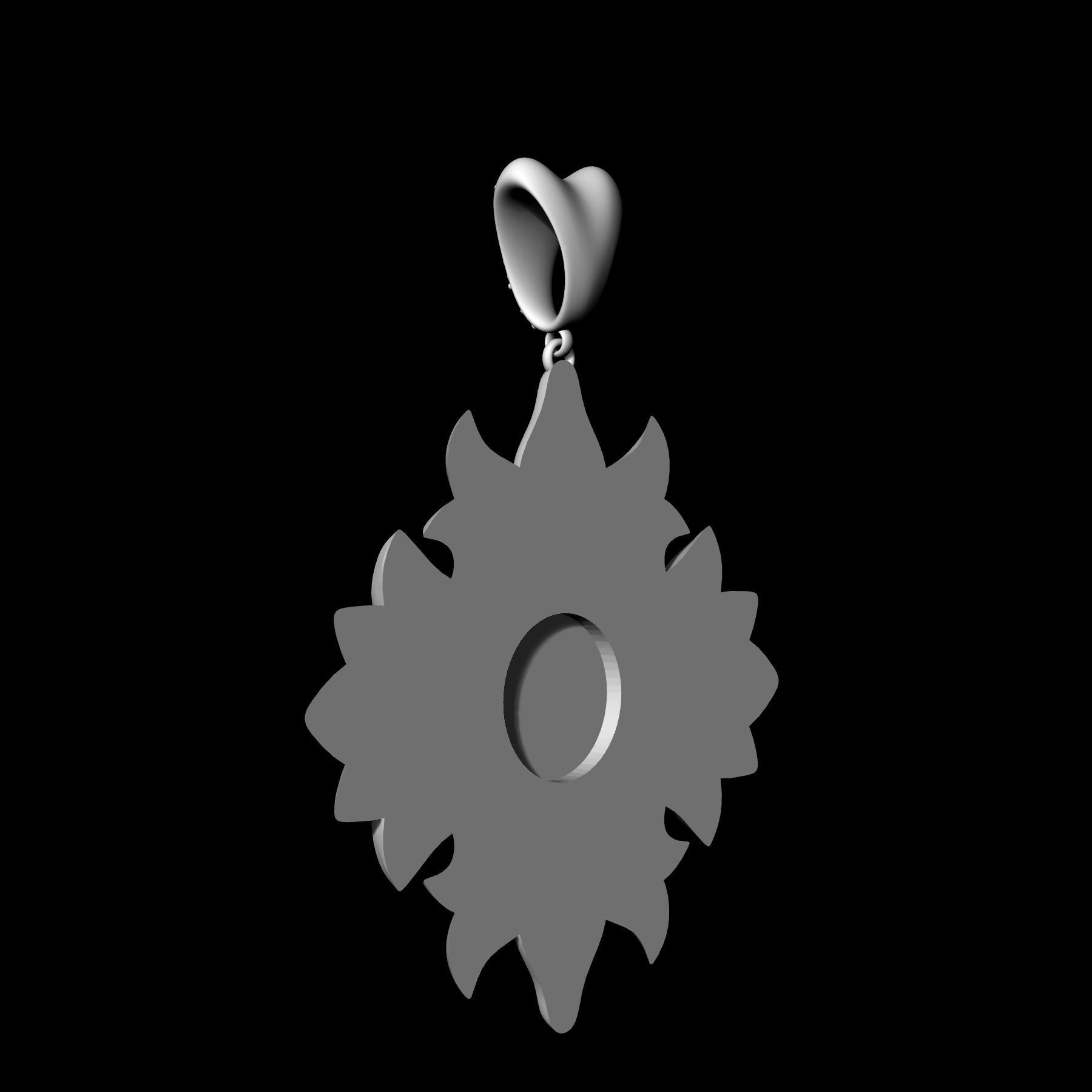 half ball of gems pendant 3D print model_5