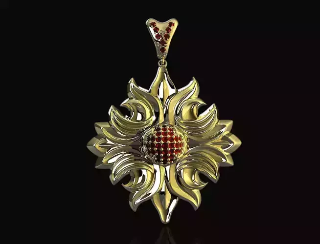 half ball of gems pendant