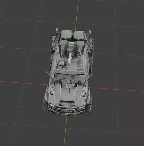 Stylized Armored Combat Vehicle 3D Model Low-poly 3D model 7