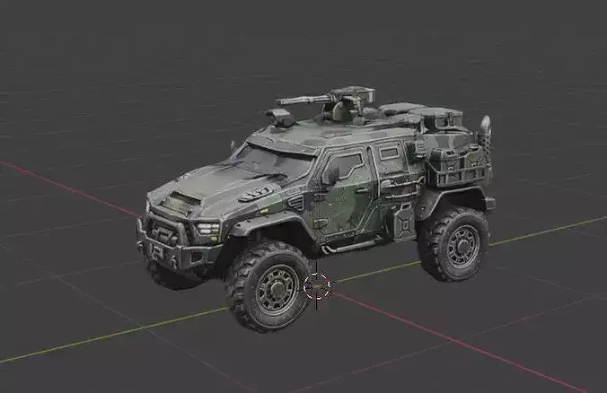 Stylized Armored Combat Vehicle 3D Model Low-poly 3D model 2