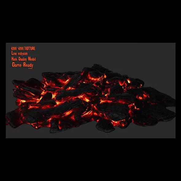 Lava Rock Low-poly 3D model_0