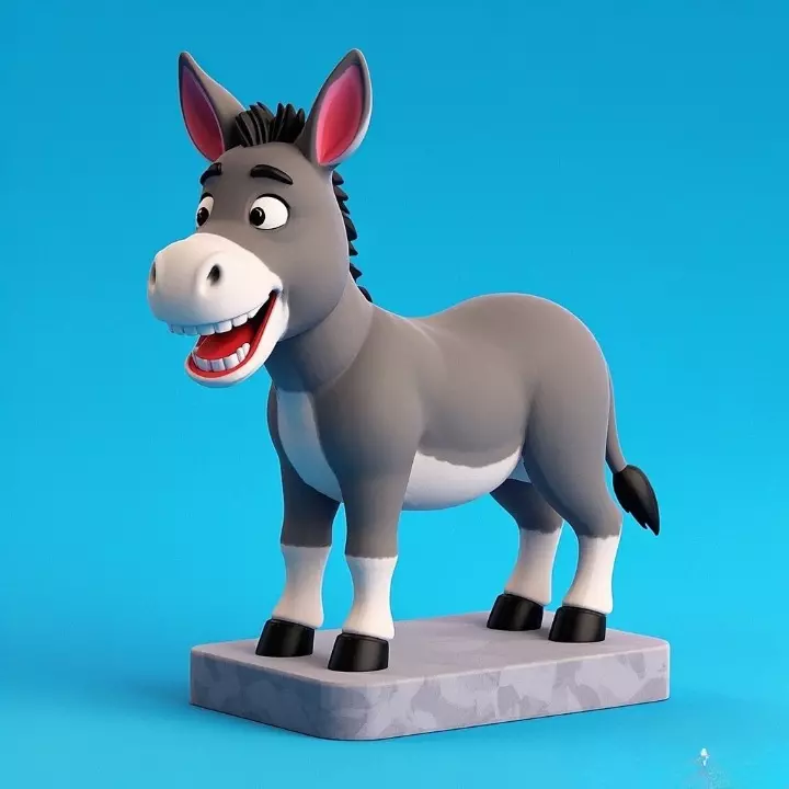 4440 Laughing Donkey 3D Printed Full Figure Statue STL 3D print model
