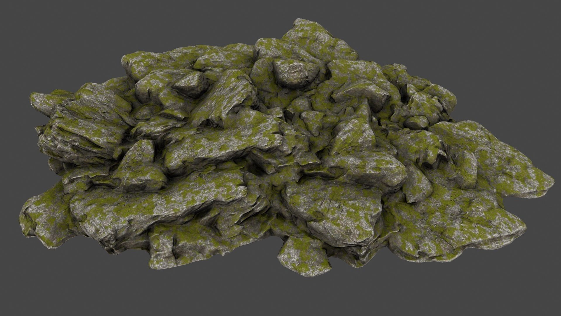 Rock mossy Low-poly 3D model_13
