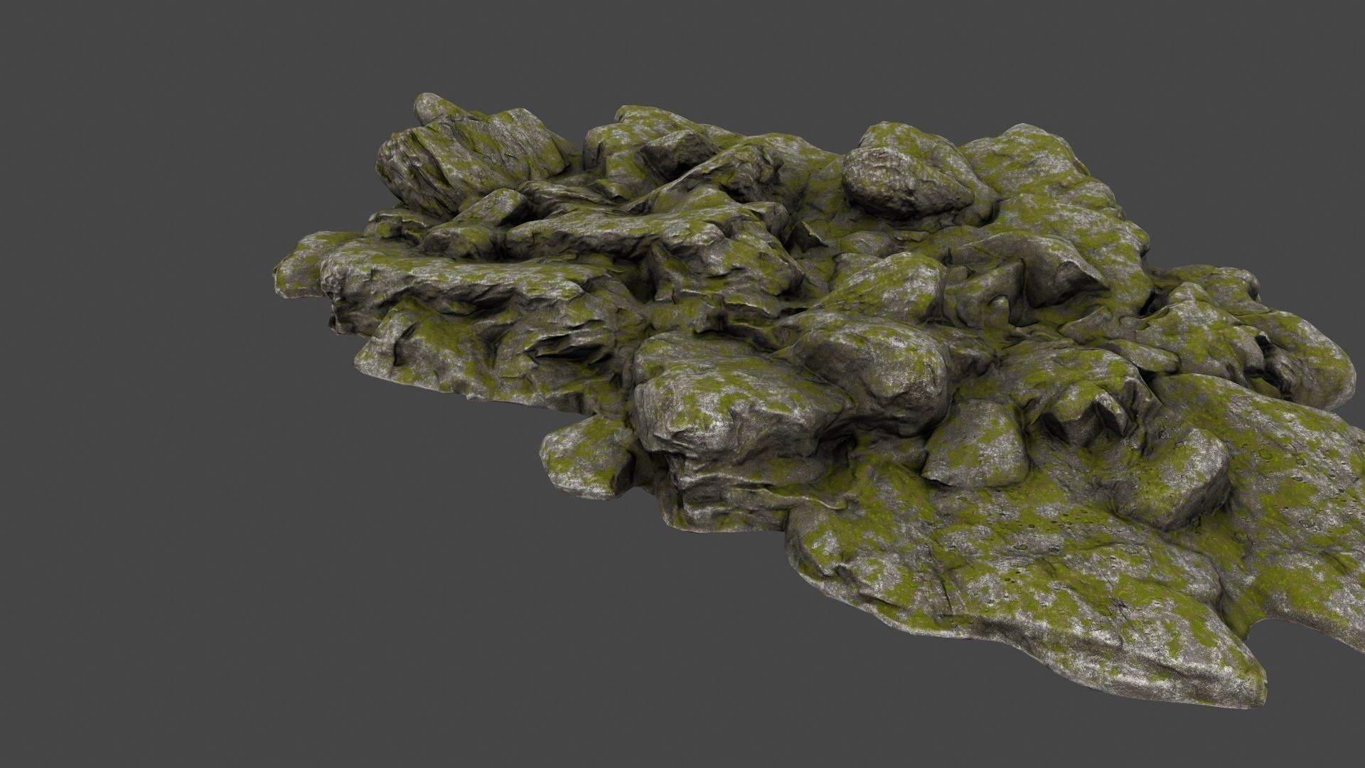 Rock mossy Low-poly 3D model_10