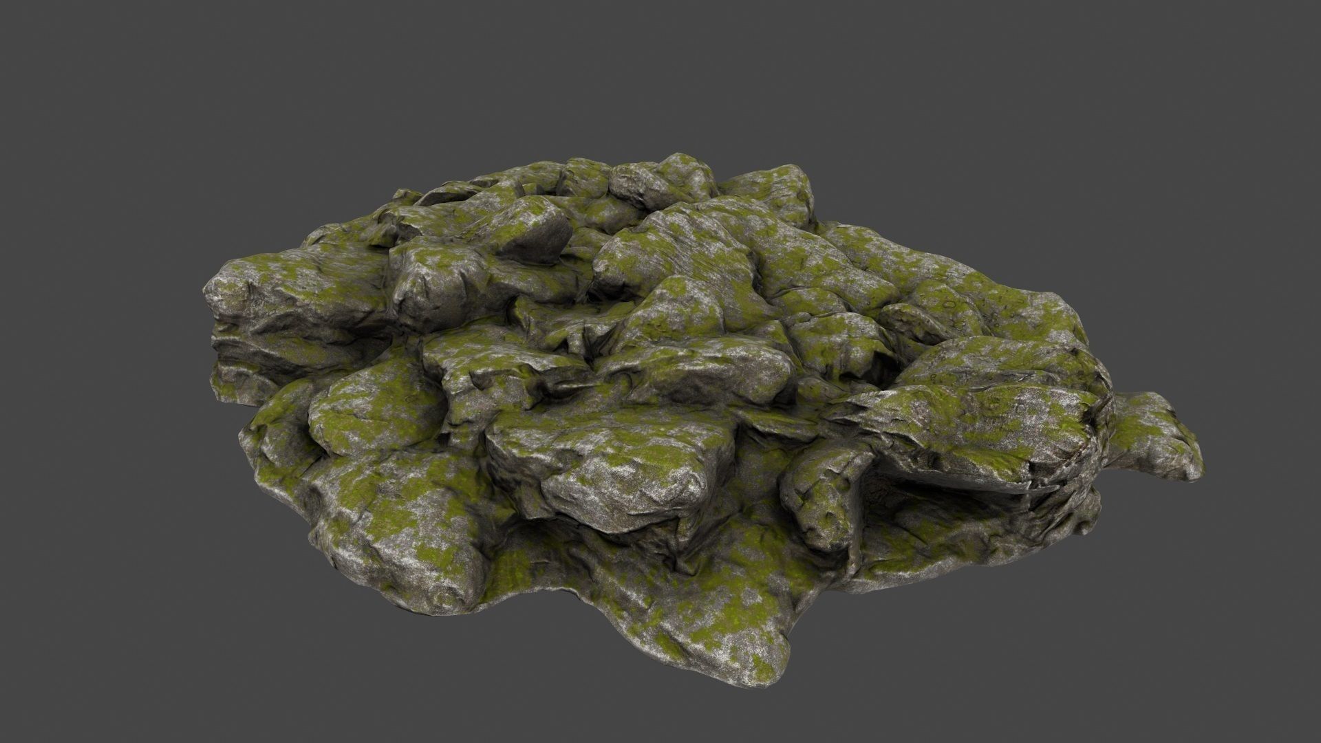 Rock mossy Low-poly 3D model_5