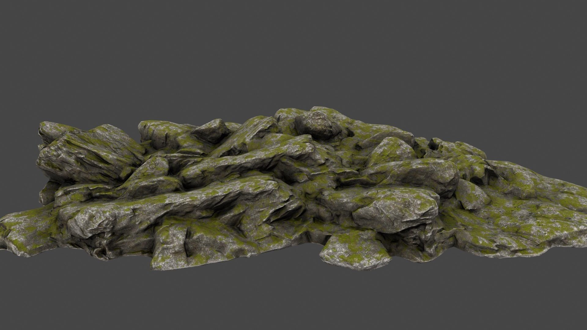 Rock mossy Low-poly 3D model_12