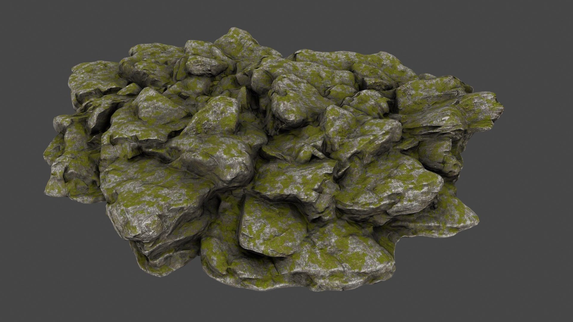 Rock mossy Low-poly 3D model_11