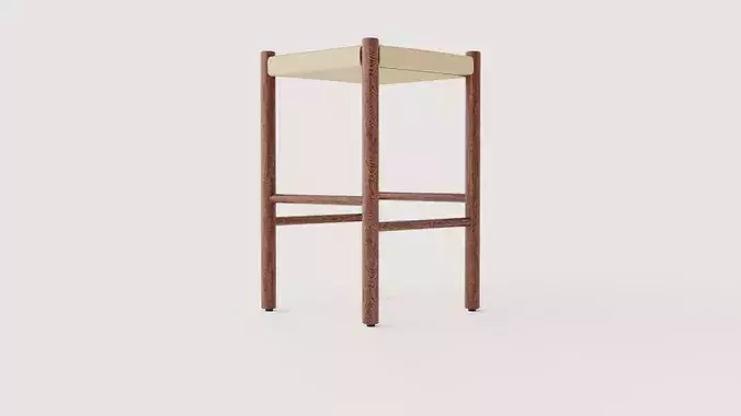 Ines bar stool Low-poly 3D model 4